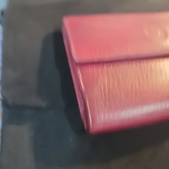 Cartier Tri-fold Wallet Mast Lines Bordeaux Leather Good Used Condition